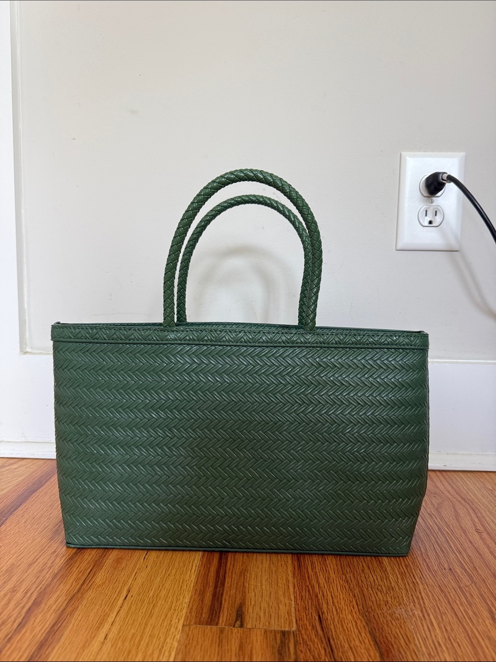 Golf themed Textured Green Woven Shoulder Tote - Classic Everyday Carry